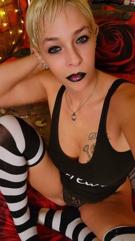 Thesexymilf22 in stripey black and white socks Thesexymilf22 in stripey black and white socks